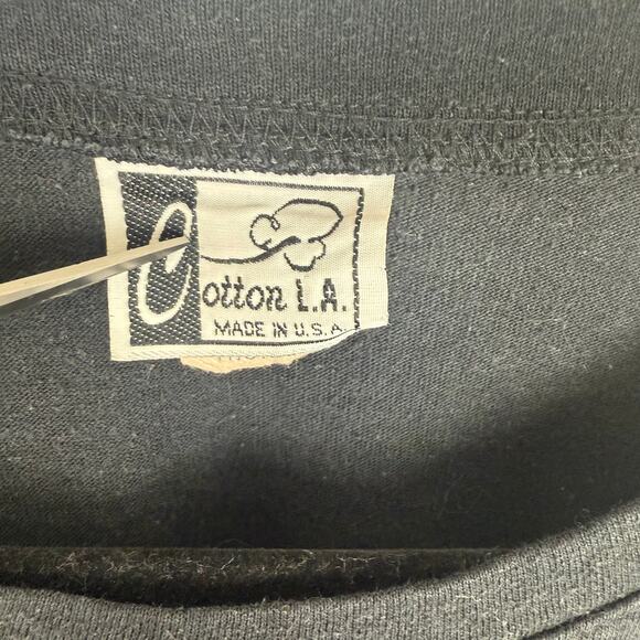 Vintage Unisex Adult Cotton L.A. Embossed Zebra Black T-Shirt One Size Fits All - Picture 13 of 14